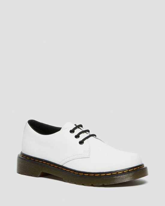 Buty Sznurowane Dr Martens Junior 1461 Skórzane Dziecięce Białe | CHOVYN-274